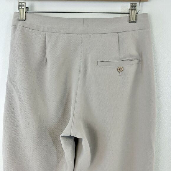 Aritzia Wilfred Pants Womens 00 Gray Allant Cropped Ribbon Waist Tie Crepe Capri - Picture 5 of 16